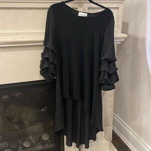 Joseph Ribkoff Black high low top. Size 12. Never worn.